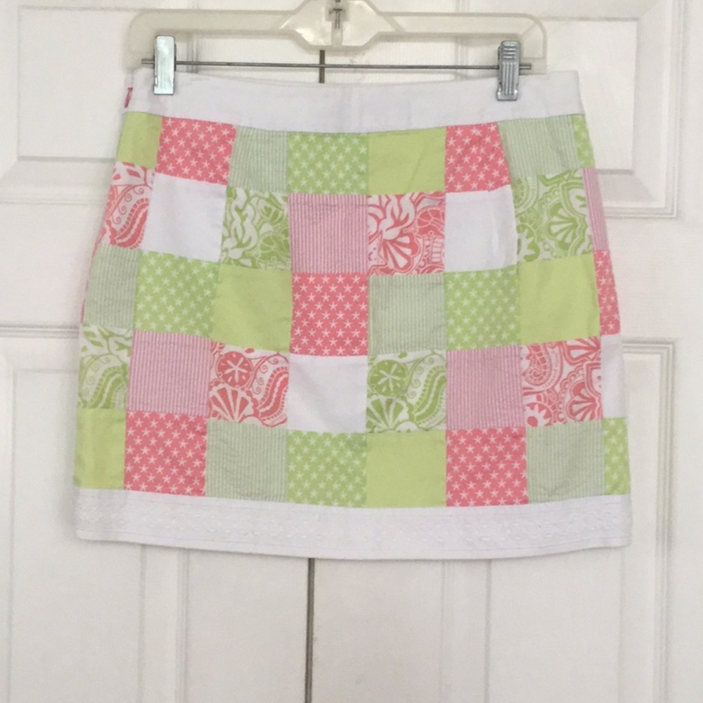 Vineyard Vines Pastel Patchwork Lined Mini Skirt 4 - image 2